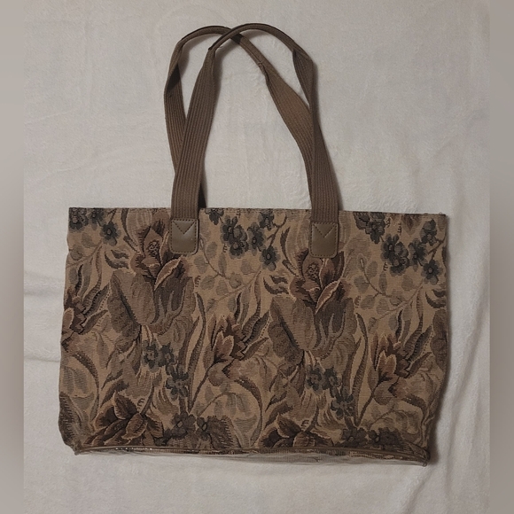Diane Von Furstenburg Vintage 80s Floral Tapestry Tote Weekend Shoulder Bag - Picture 4 of 16